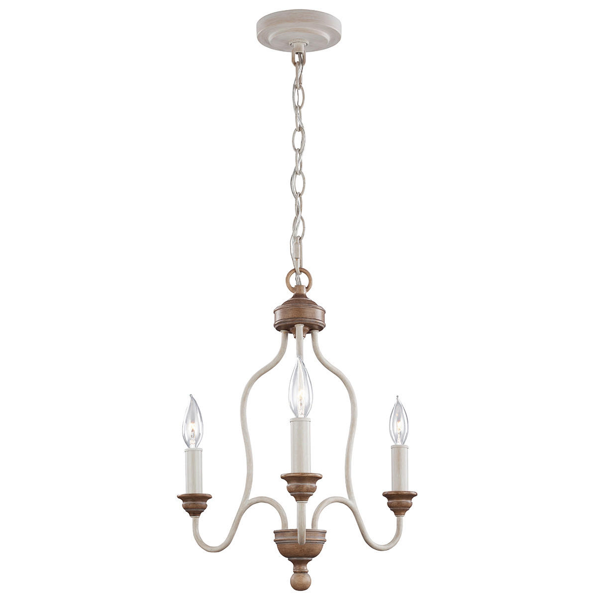 LUSTER, 41.9/59.7 cm  - biela/jadrový buk, Konventionell, kov/sklo (41.9/59.7cm) - Elstead Lighting