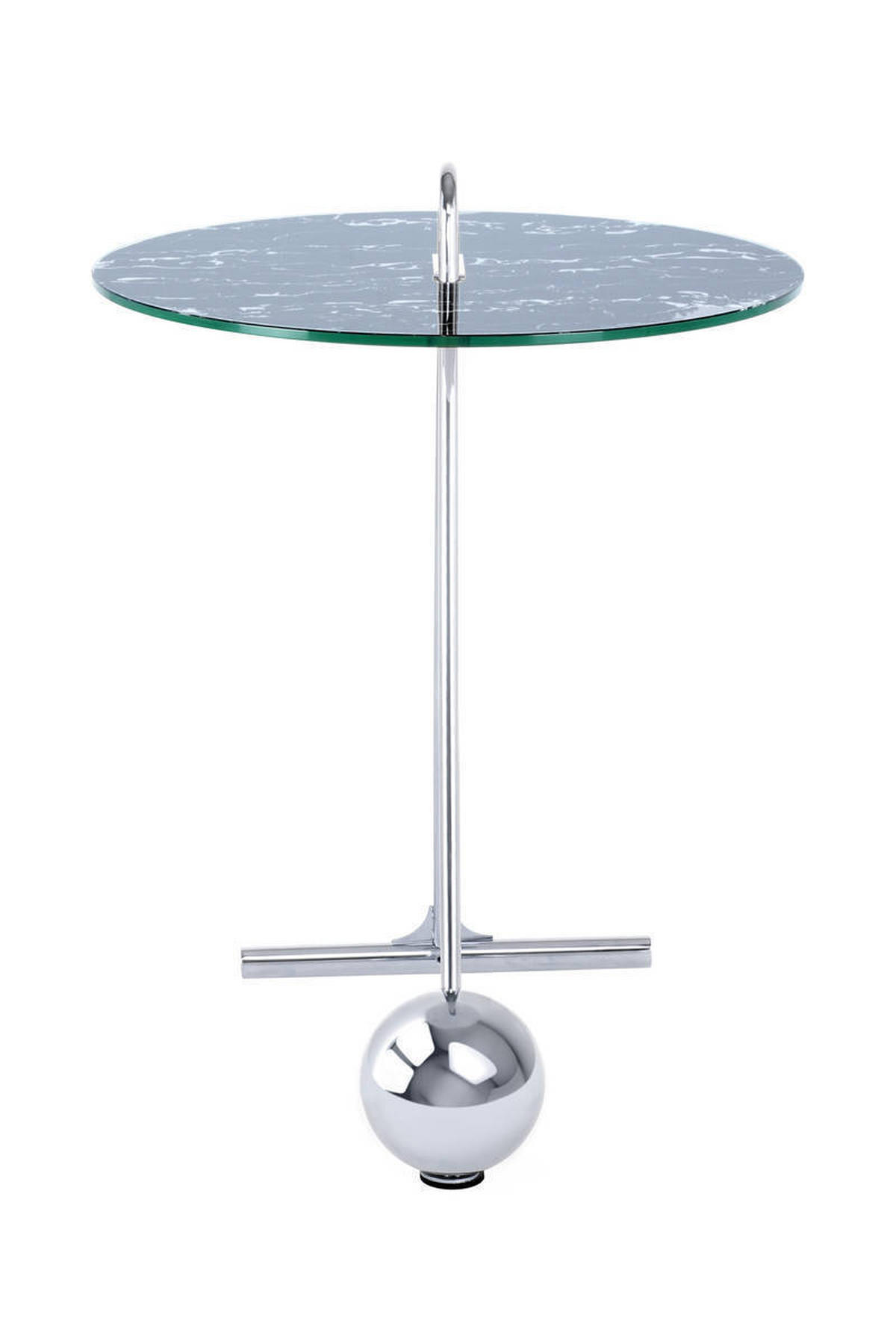 BEISTELLTISCH 46/46/60 cm Schwarz, Silberfarben rund  - Silberfarben/Schwarz, Basics, Glas/Metall (46/46/60cm) - Kayoom