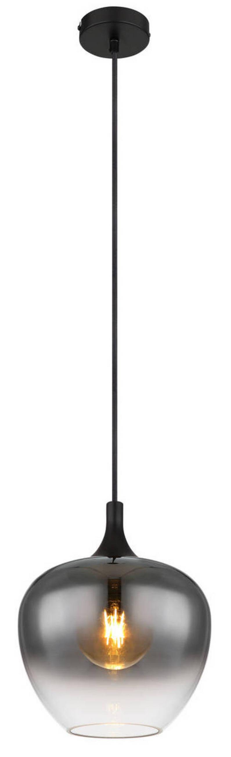 HÄNGLAMPA 24/120 cm  - svart, Design, metall/glas (24/120cm) - Globo