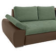 ECKSOFA in Flachgewebe Braun, Olivgrün 271/175 cm - Braun/Olivgrün, Design, Kunststoff/Textil (271/175cm) - Xora
