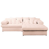 ECKSOFA Naomi in Chenille Rosa Rückenkissen  284/243 cm  - Schwarz/Rosa, Design, Kunststoff/Textil (284/243cm) - P & B