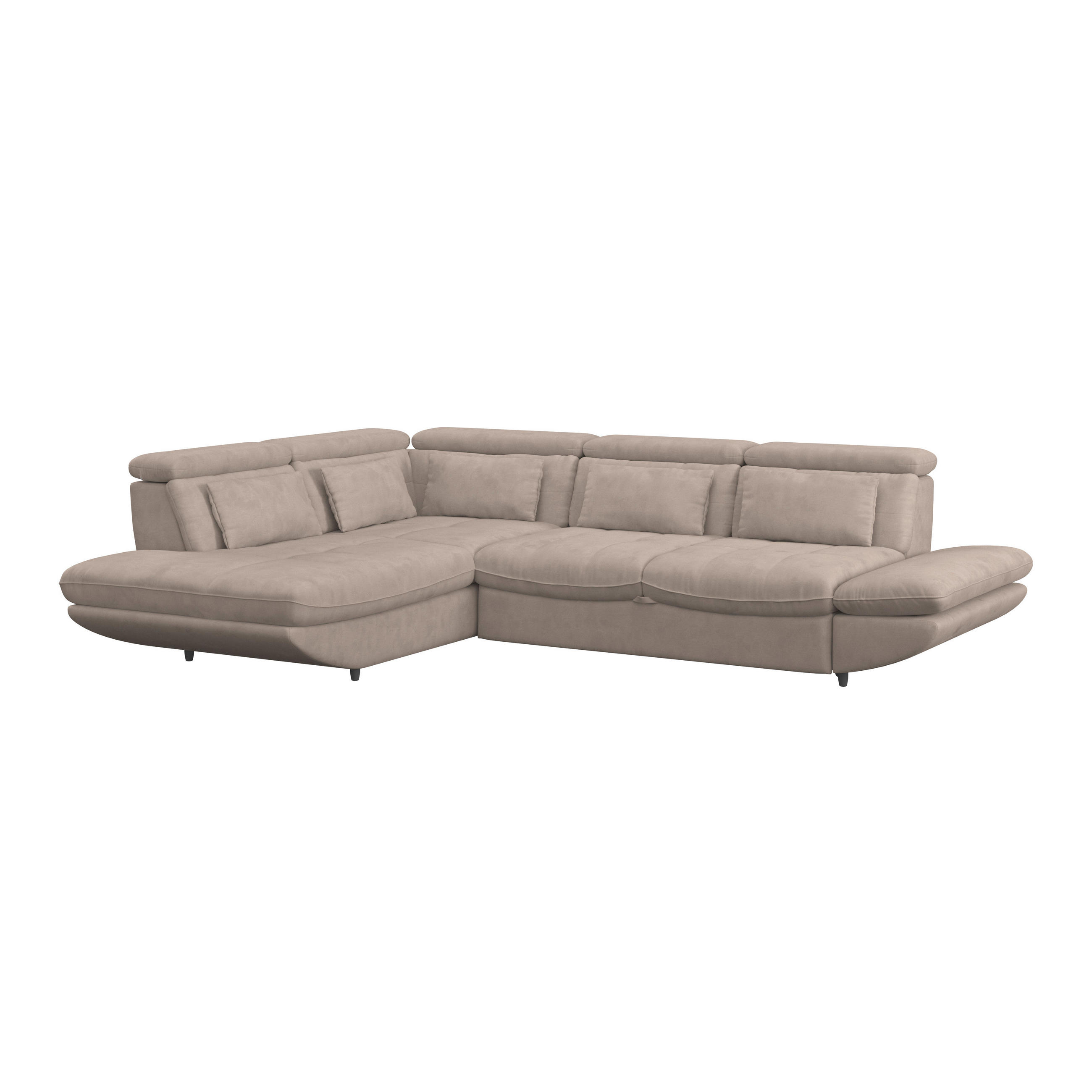 WOHNLANDSCHAFT in Mikrofaser Beige  - Beige/Schwarz, Modern, Kunststoff/Textil (311/233cm) - MID.YOU