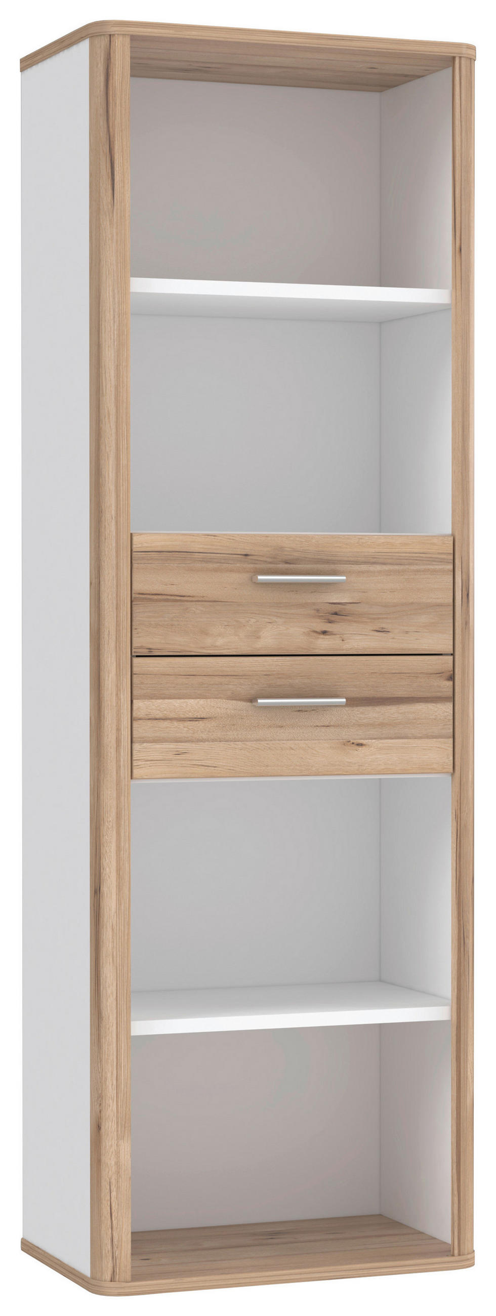 REGAL bijela, boje hrasta  drvni materijal  - bijela/srebrne boje, Moderno, drvni materijal/plastika (65,5/198,3/41,3cm) - Hom`in