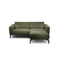 2,5-Sitzer inkl. Hocker Chenille Waldgrün  - Waldgrün/Schwarz, Design, Textil/Metall (220/86/86-94cm) - SENSOO