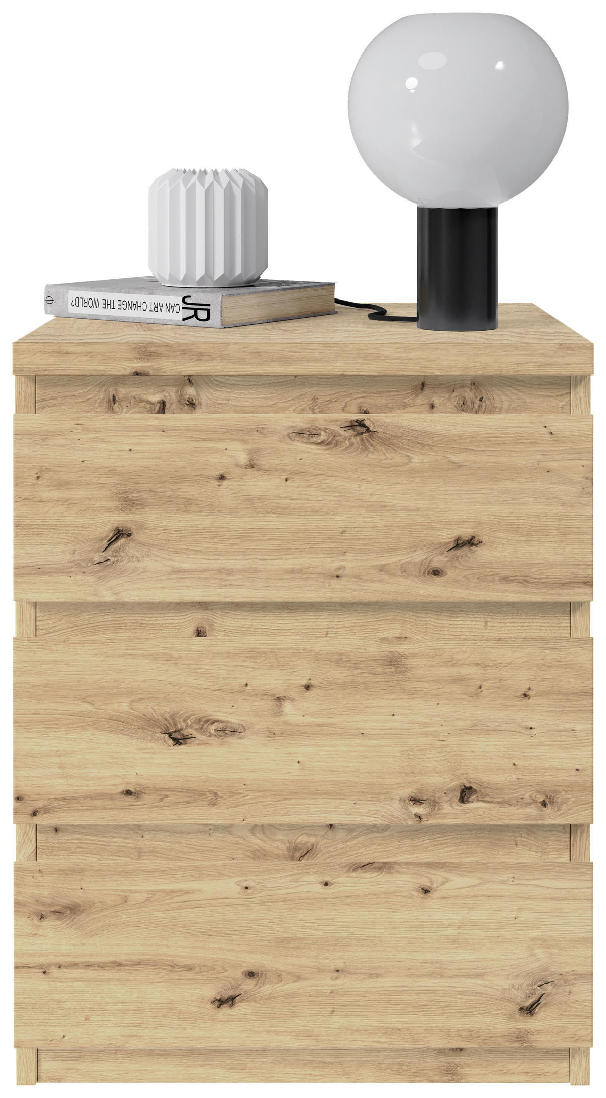 NACHTSCHRANK 45/61,4/38 cm  - Eichefarben/Schwarz, Basics, Holzwerkstoff/Kunststoff (45/61,4/38cm) - MID.YOU