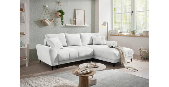 ECKSOFA in Webstoff Weiß  - Schwarz/Weiß, MODERN, Kunststoff/Textil (281/189cm) - Carryhome