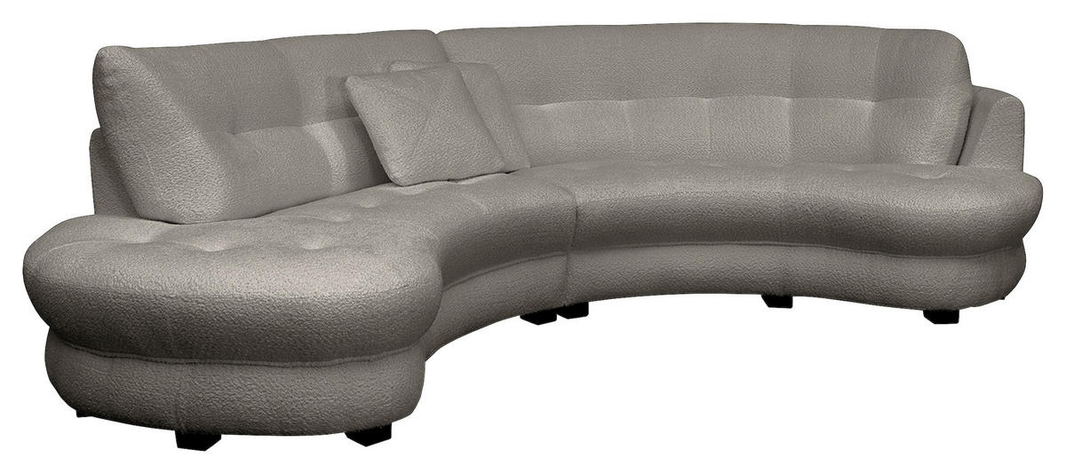 ECKSOFA in Bouclé Dunkelgrau  - Weiss/Dunkelgrau, Design, Kunststoff/Textil (113/300cm) - Livetastic