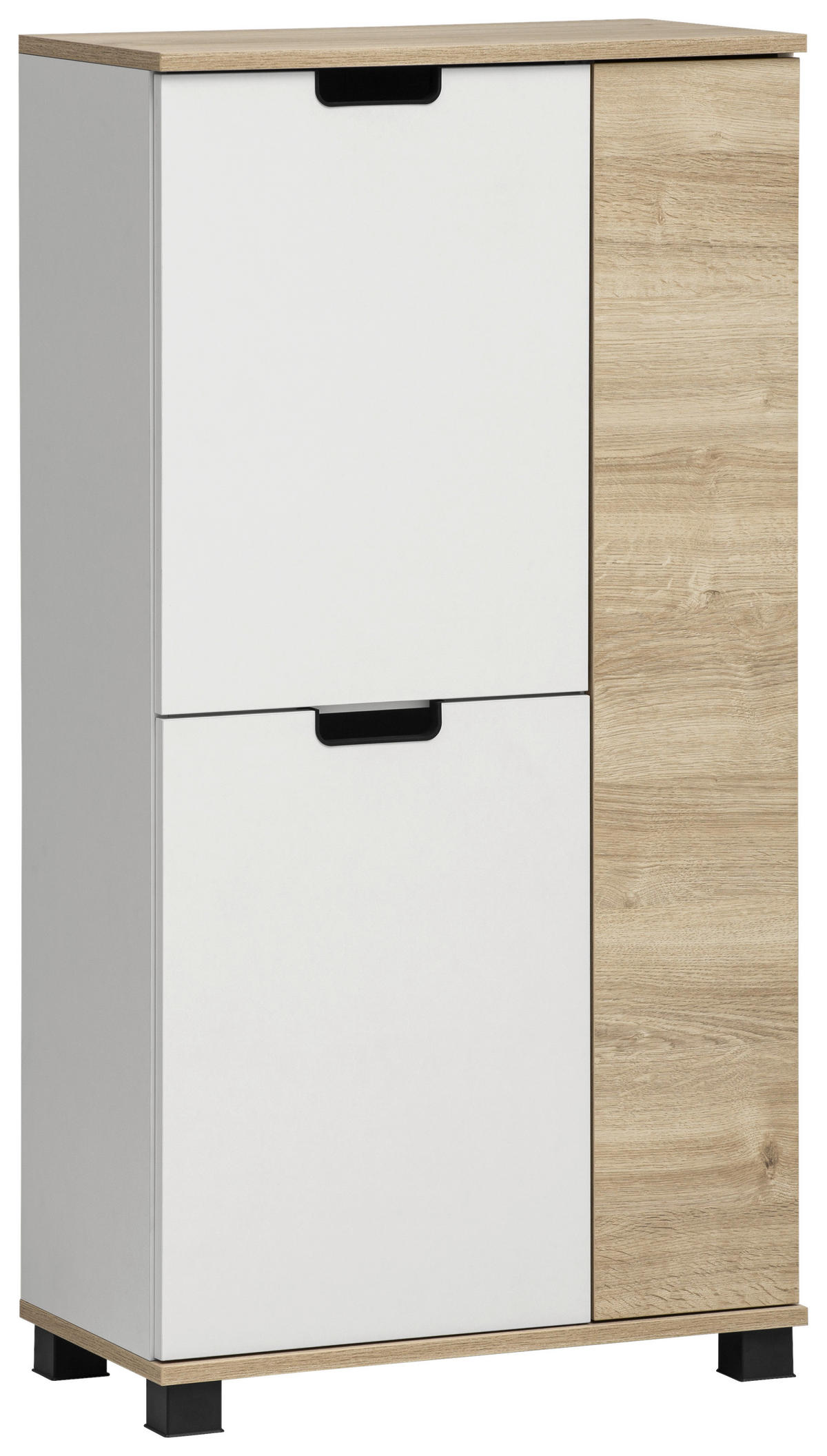 MIDISCHRANK 59,8/116,9/32,6 cm  - Eichefarben/Schwarz, MODERN, Holzwerkstoff/Kunststoff (59,8/116,9/32,6cm) - Stylife