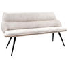 SITZBANK 163/85/67 cm Struktur Beige  - Beige/Schwarz, MODERN, Textil/Metall (163/85/67cm) - MID.YOU