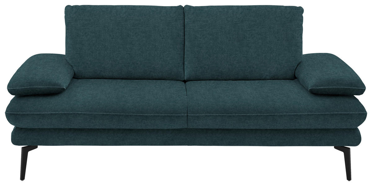 2,5-SITZER in Velours Petrol  - Beige/Petrol, Design, Textil/Metall (196/89/104cm) - Dieter Knoll