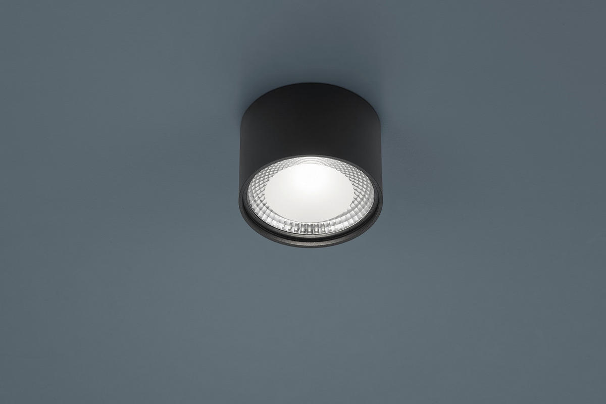 AUFBAULEUCHTE 11,5/7,5 cm   - Schwarz, Design, Glas/Metall (11,5/7,5cm) - Helestra