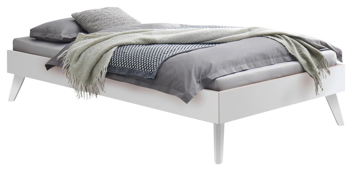 BETT 90/200 cm  in Weiß  - Weiß, KONVENTIONELL, Holz (90/200cm) - Hasena