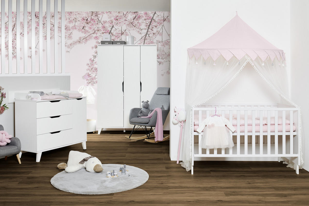 STENSKI REGAL bela  - bela, Trend, leseni material/les (94,7/20,00/19,6cm) - My Baby Lou