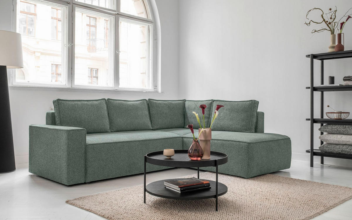 HÖRNSOFFA i  - vit/grå, Design, textil/plast (247/194cm) - MID.YOU