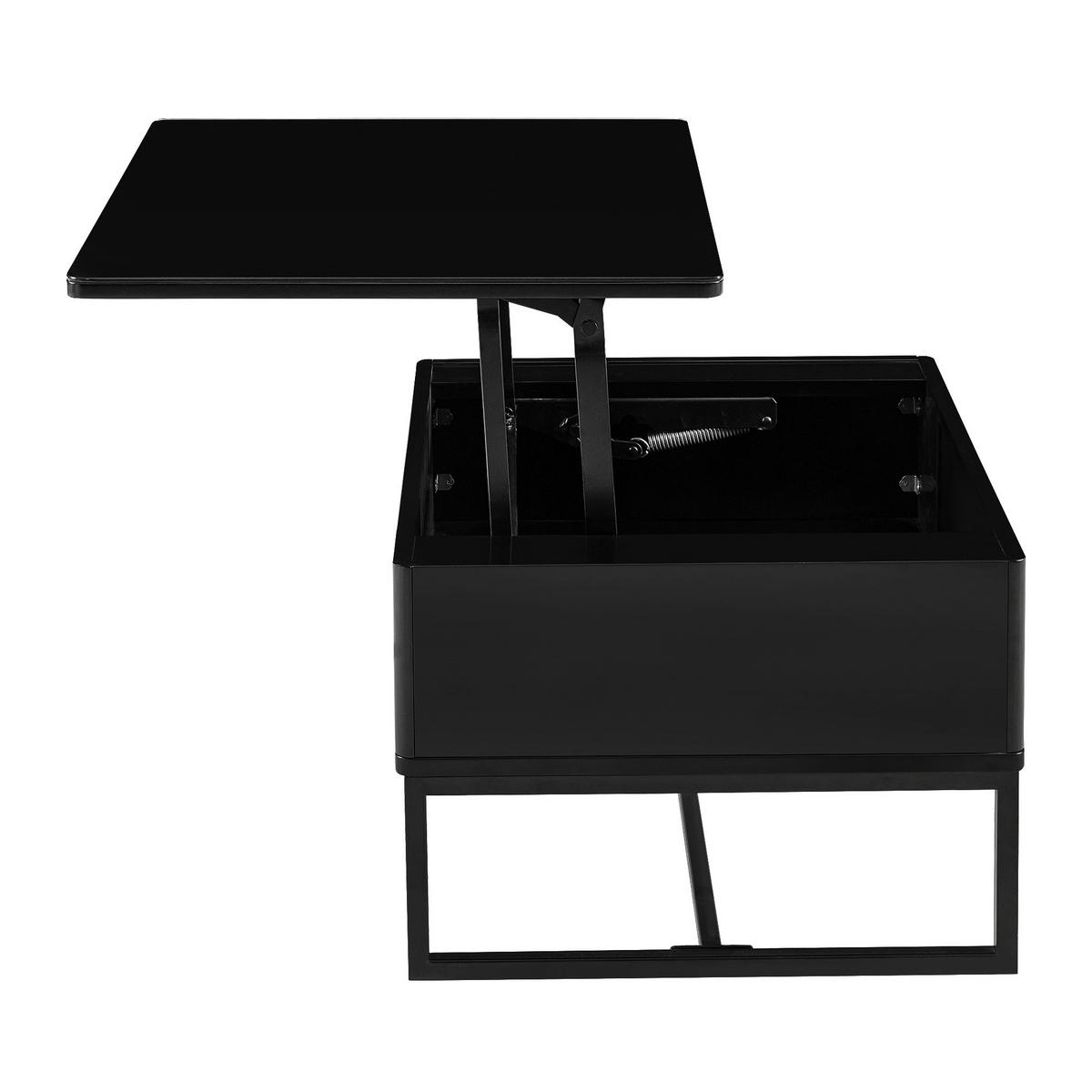 KLUBSKA MIZA, 70/40,5-65,5/60 cm črna  - črna, Design, kovina (70/40,5-65,5/60cm) - Livetastic