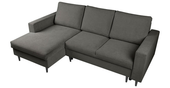 ECKSOFA  in Struktur Dunkelbraun  - Dunkelbraun/Schwarz, MODERN, Holz/Kunststoff (145/230cm) - Carryhome