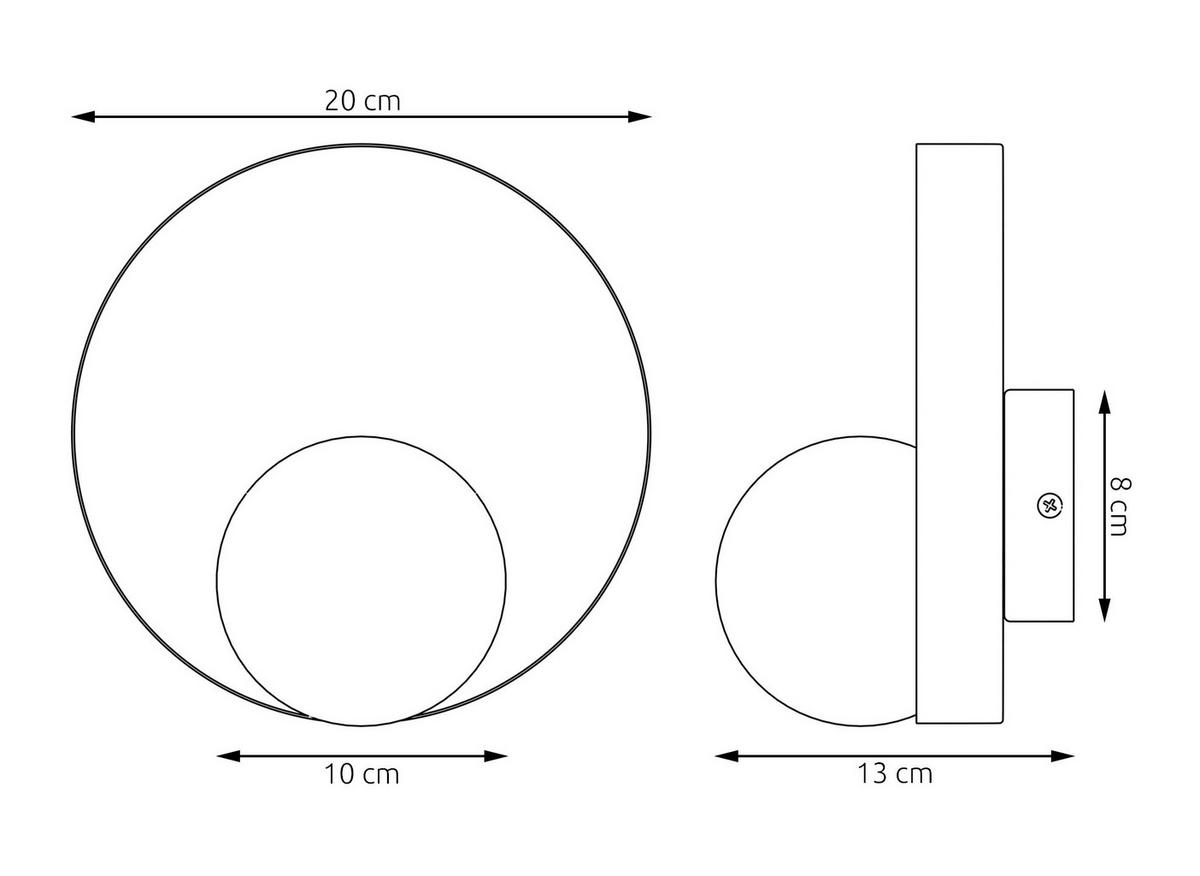 WANDLEUCHTE  20/13/20 cm    - Beige, Design, Glas/Metall (20/13/20cm)