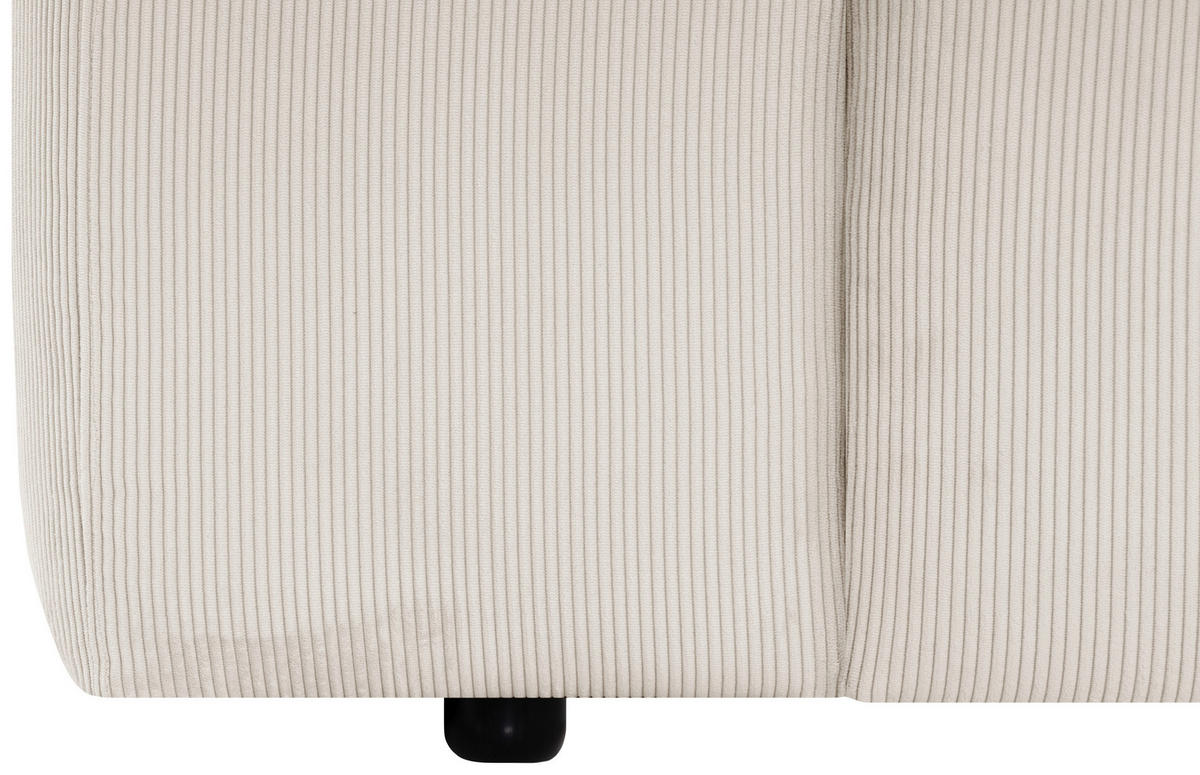 ECKSOFA HANNAH Creme Cord  - Creme/Schwarz, Design, Kunststoff/Textil (304/200cm) - MID.YOU