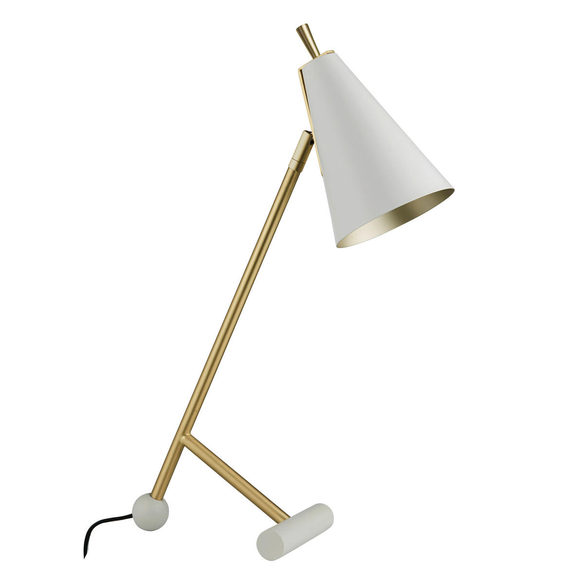 TISCHLEUCHTE 14/36/55 cm   - Schwarz/Weiß, KONVENTIONELL, Metall (14/36/55cm) - ENDON