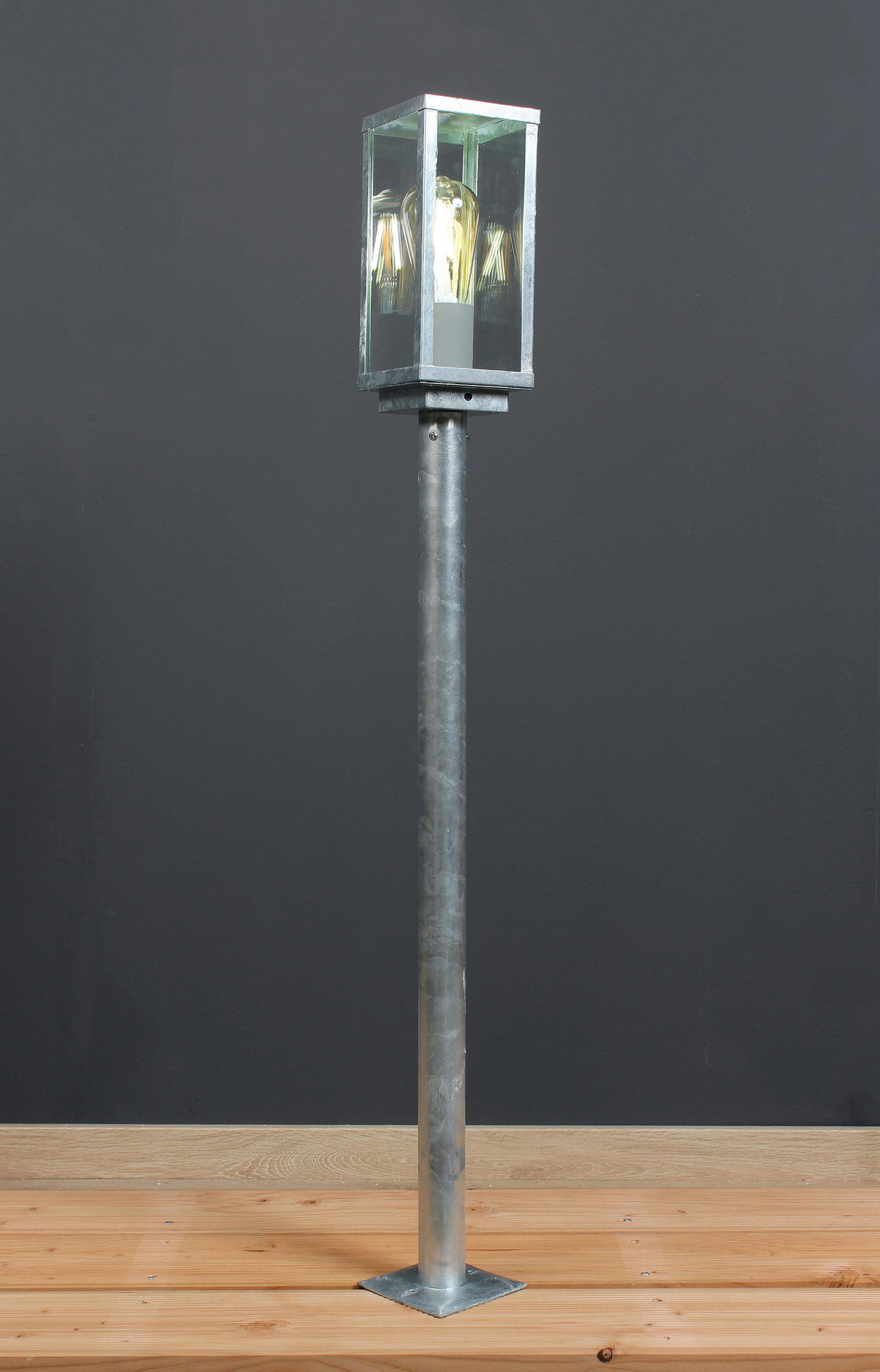 WEGELEUCHTE   - Klar/Zinkfarben, Basics, Glas/Metall (100/11/11cm)