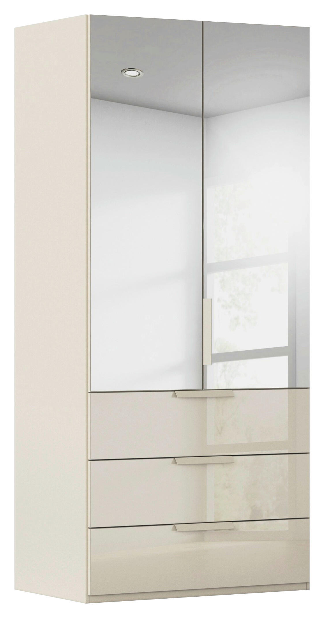 DREHTÜRENSCHRANK 101/223/61 cm,  in Champagner, 2-türig  - Champagner, Basics, Glas/Holzwerkstoff (101/223/61cm) - Novel