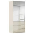 DREHTÜRENSCHRANK 101/223/61 cm,  in Champagner, 2-türig  - Champagner, Basics, Glas/Holzwerkstoff (101/223/61cm) - Novel