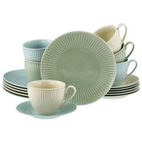 KAFFEESERVICE Creme, Pastellgrün, Pastellblau Valenica Pastell 18-teilig  - Pastellblau/Pastellgrün, Basics, Keramik - Creatable