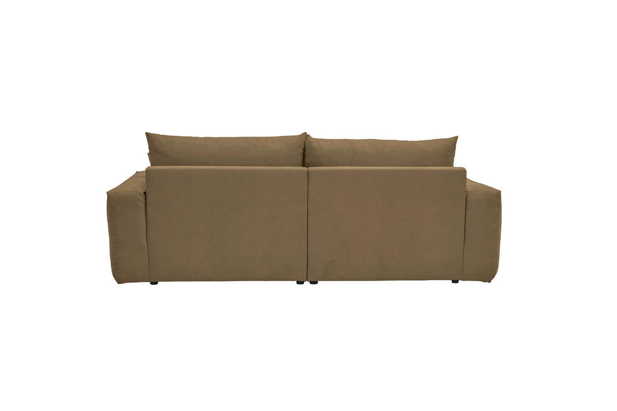 BIGSOFA Chenille Taupe  - Taupe/Schwarz, MODERN, Kunststoff/Textil (255/76/117cm) - Milino