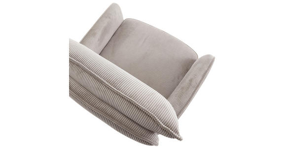 ARMLEHNSTUHL  Stoffauswahl, Sitzfläche 360° drehbar, automatische Rückholfunktion Cord  - Taupe/Schwarz, Design, Textil/Metall (60/95/62cm) - Novel