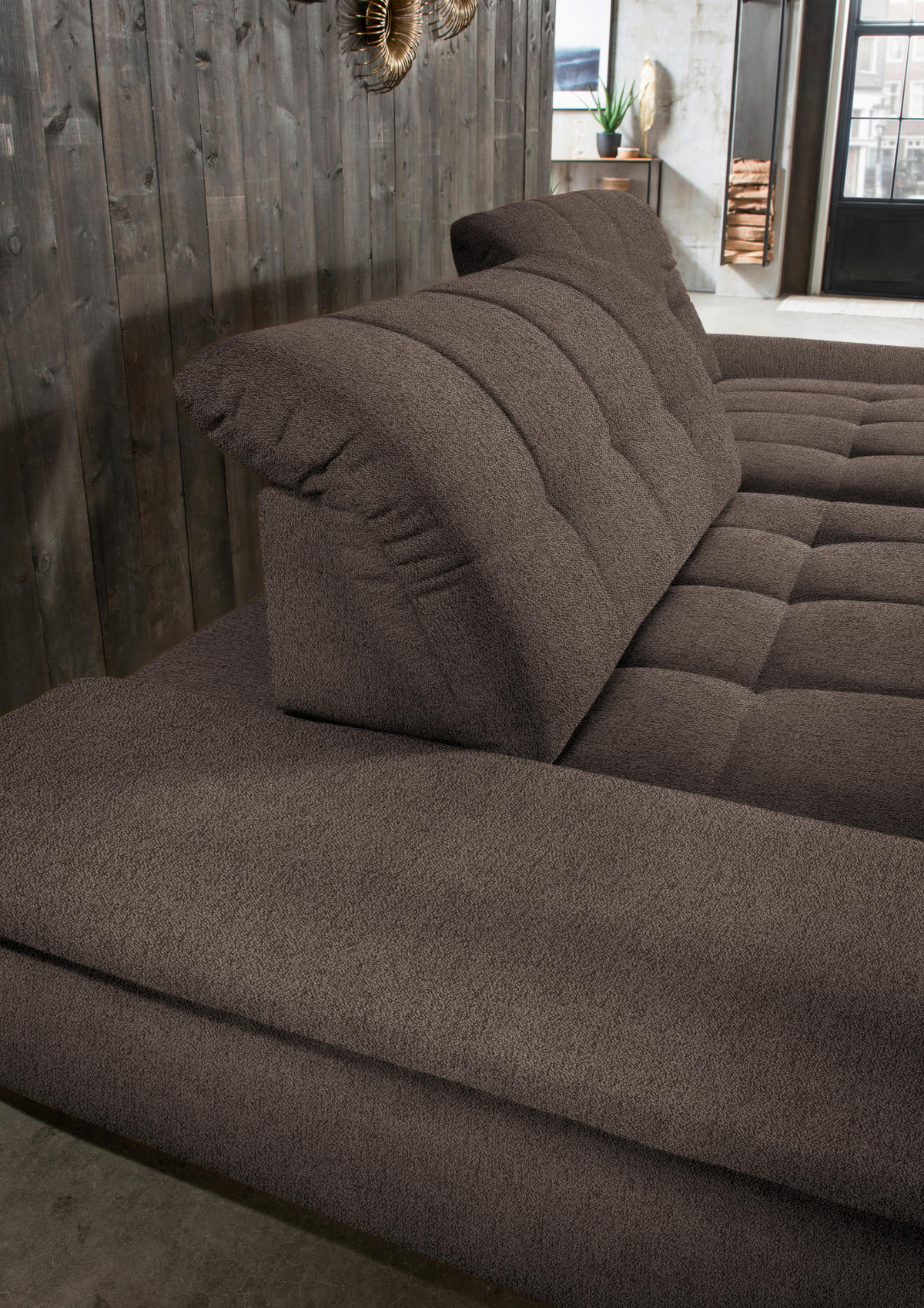 ECKSOFA in Mikrofaser Hellbraun  - Hellbraun/Schwarz, Design, Textil/Metall (290/198cm) - Xora