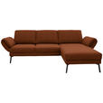 ECKSOFA  in Flachgewebe Kupferfarben  255-365/175-224 cm  - Schwarz/Kupferfarben, Design, Textil/Metall (255-365/175-224cm) - Dieter Knoll