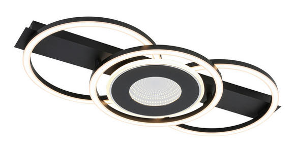 LED-DECKENLEUCHTE 60/28/6,5 cm  - Schwarz, Basics, Kunststoff/Metall (60/28/6,5cm) - Boxxx