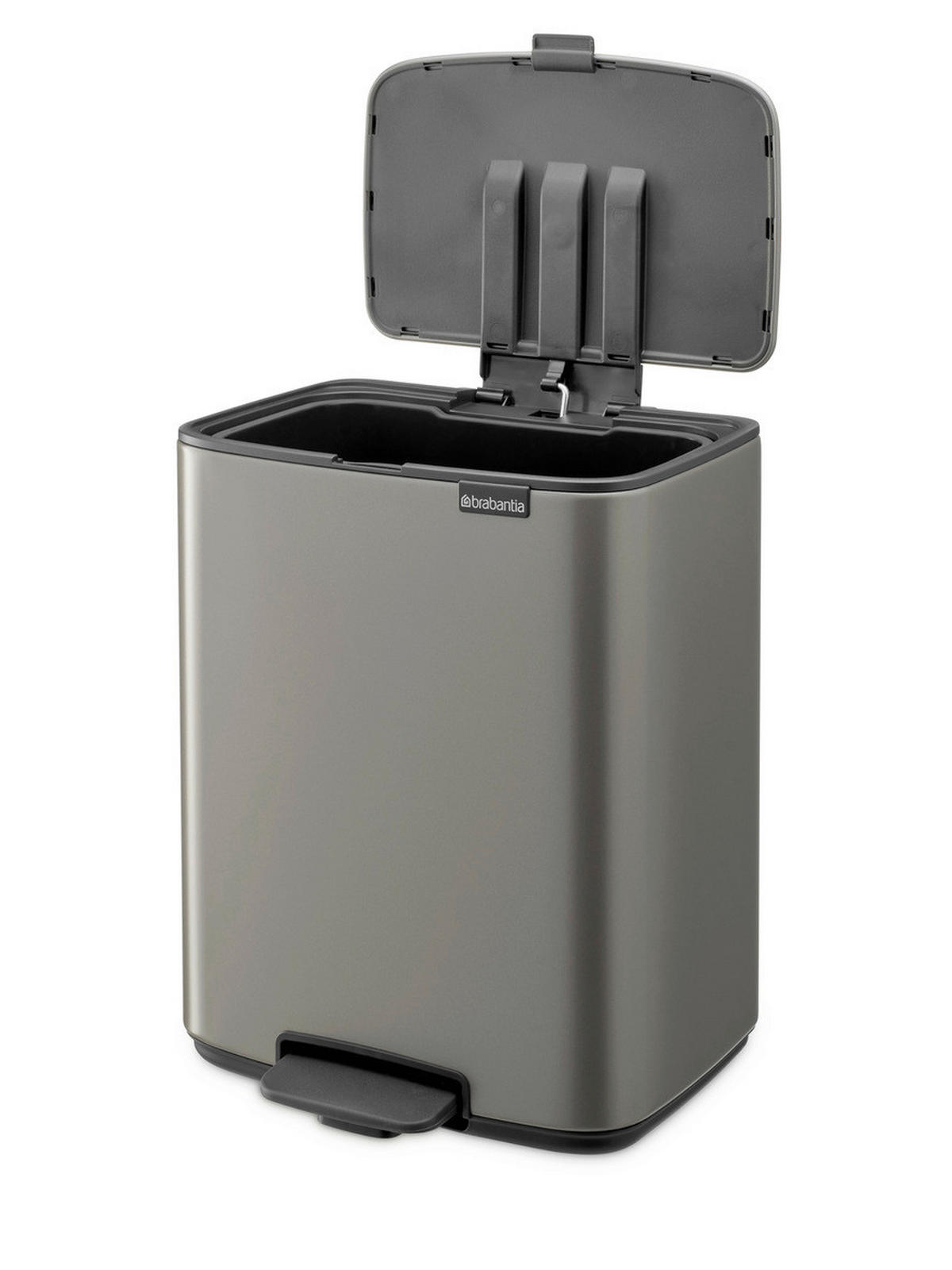 KOŠ S NOŽNOM PAPUČICOM  12 l  Bo  - platinaste boje/antracit, Design, metal/plastika (29/36,5/25,5cm) - Brabantia