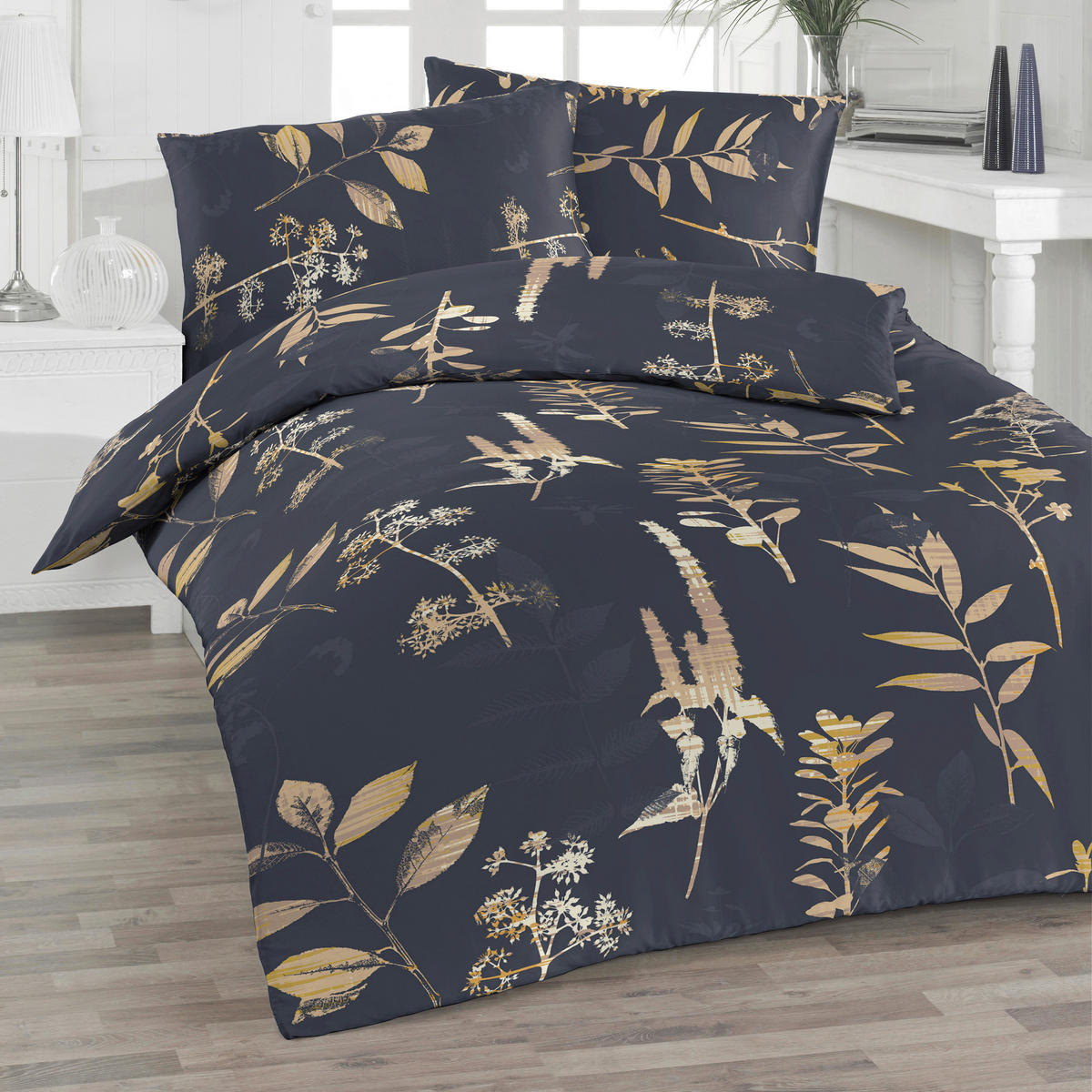 BETTWÄSCHE Satin 140/220 cm  - Dunkelblau, Design, Textil (140/220cm) - Florella