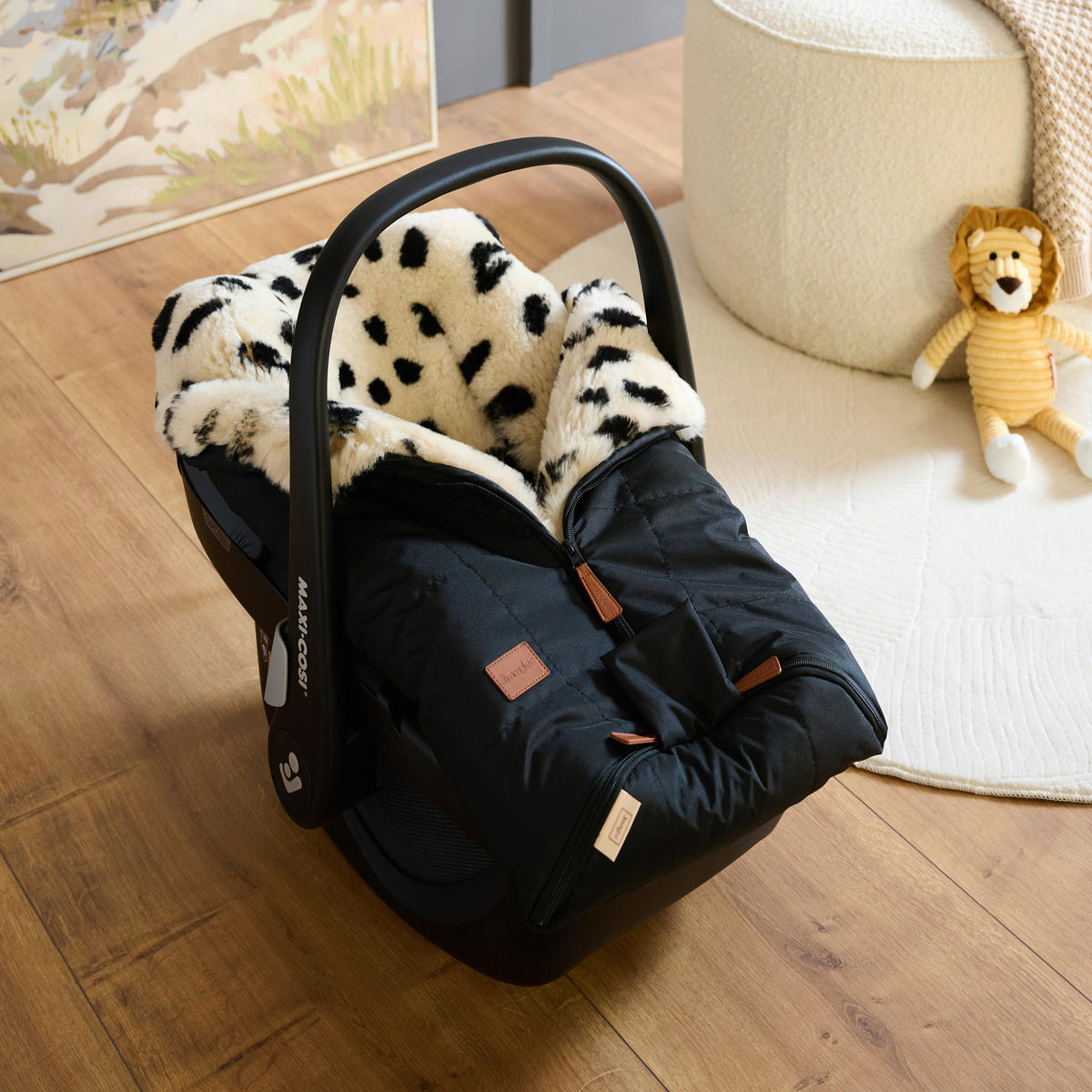 FELLSACK  - Schwarz/Weiß, Basics, Textil (43/75cm) - Jimmylee