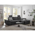 ECKSOFA in Mikrovelours Schwarz  - Schwarz, KONVENTIONELL, Kunststoff/Textil (275/170cm) - Carryhome