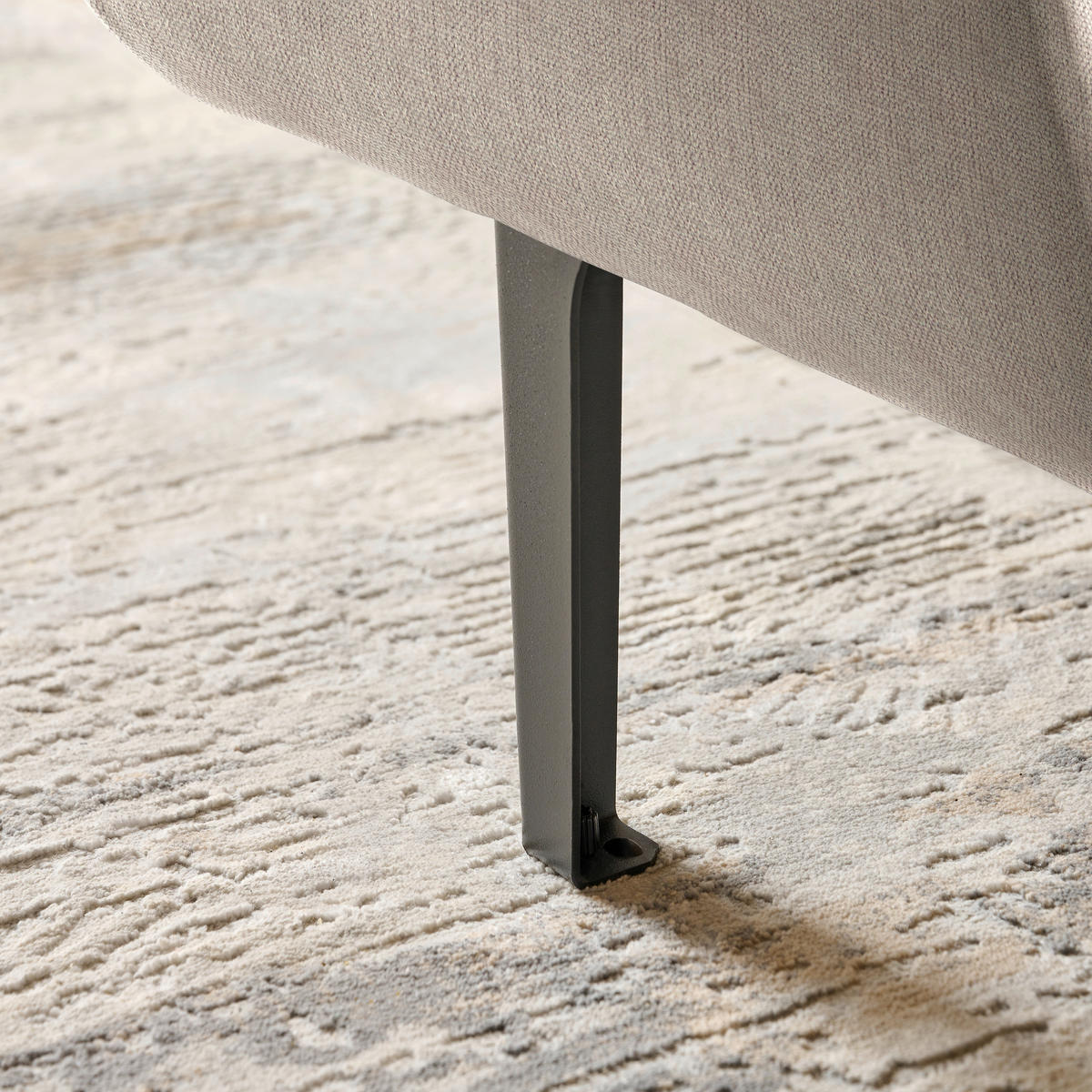 ECKSOFA in Chenille Beige  311/167 cm  - Beige/Schwarz, Design, Textil/Metall (311/167cm) - Xora