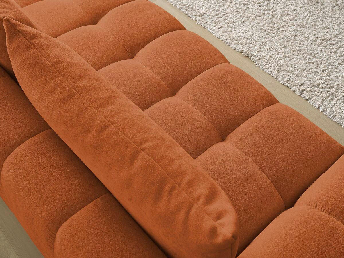 SCHLAFSOFA EVEREST  mit Rücken echt, Armteil links, Armteil rechts Struktur Orange  - Schwarz/Orange, MODERN, Kunststoff/Textil (278/90/115cm)