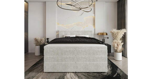 BOXSPRINGBETT 160/200 cm in Creme - Creme/Schwarz, KONVENTIONELL, Kunststoff/Textil (160/200cm) - Carryhome