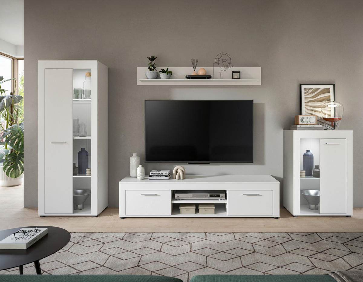 OBÝVACIA STENA, biela - čierna/biela, Design, kompozitné drevo/plast (310/169/35cm) - MID.YOU