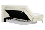 BOXSPRINGBETT 180/200 cm  in Beige  - Chromfarben/Beige, Design, Textil/Metall (180/200cm) - Welnova