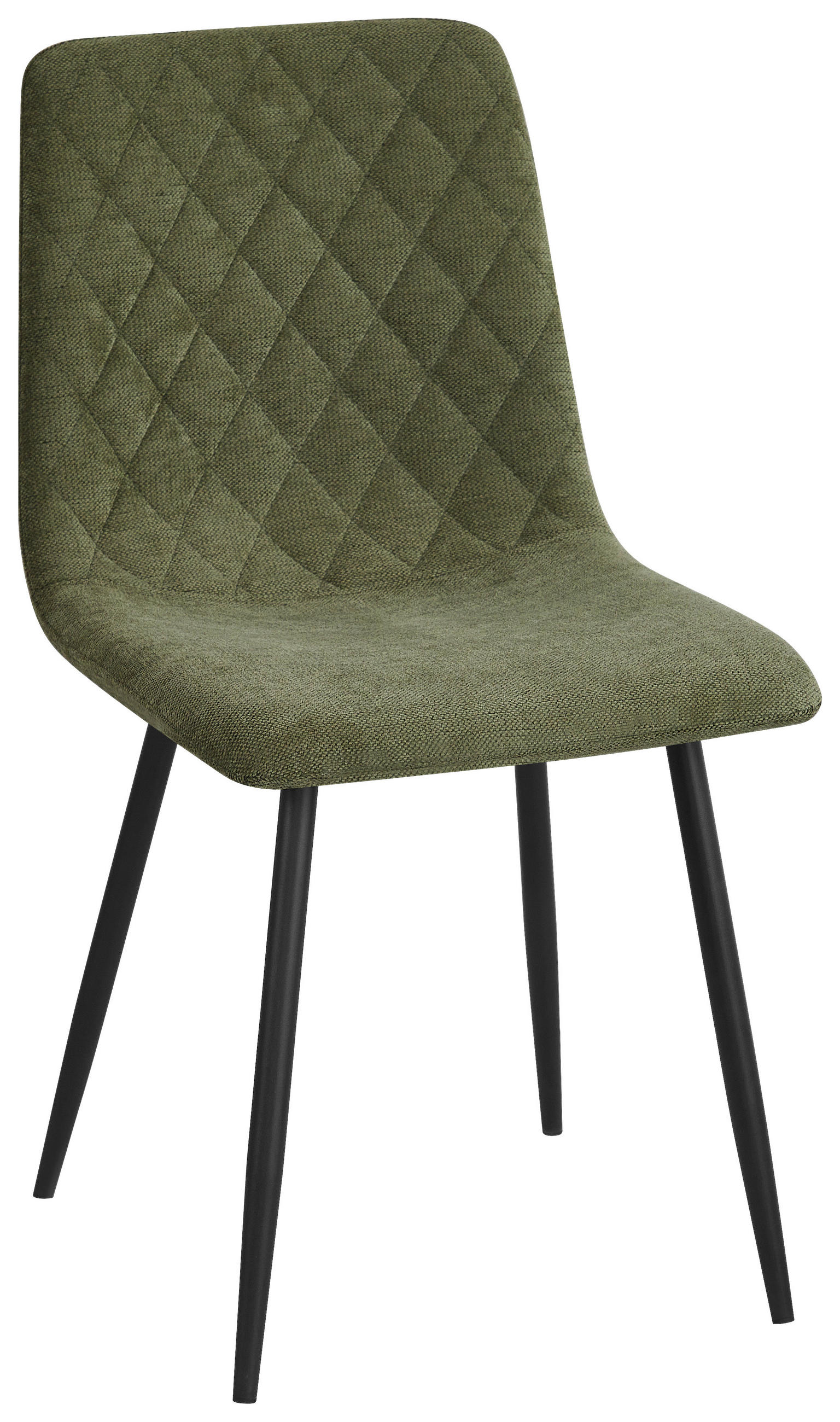 STUHL   Webstoff  - Schwarz/Olivgrün, Design, Textil/Metall (45/87/55cm) - Ti'me