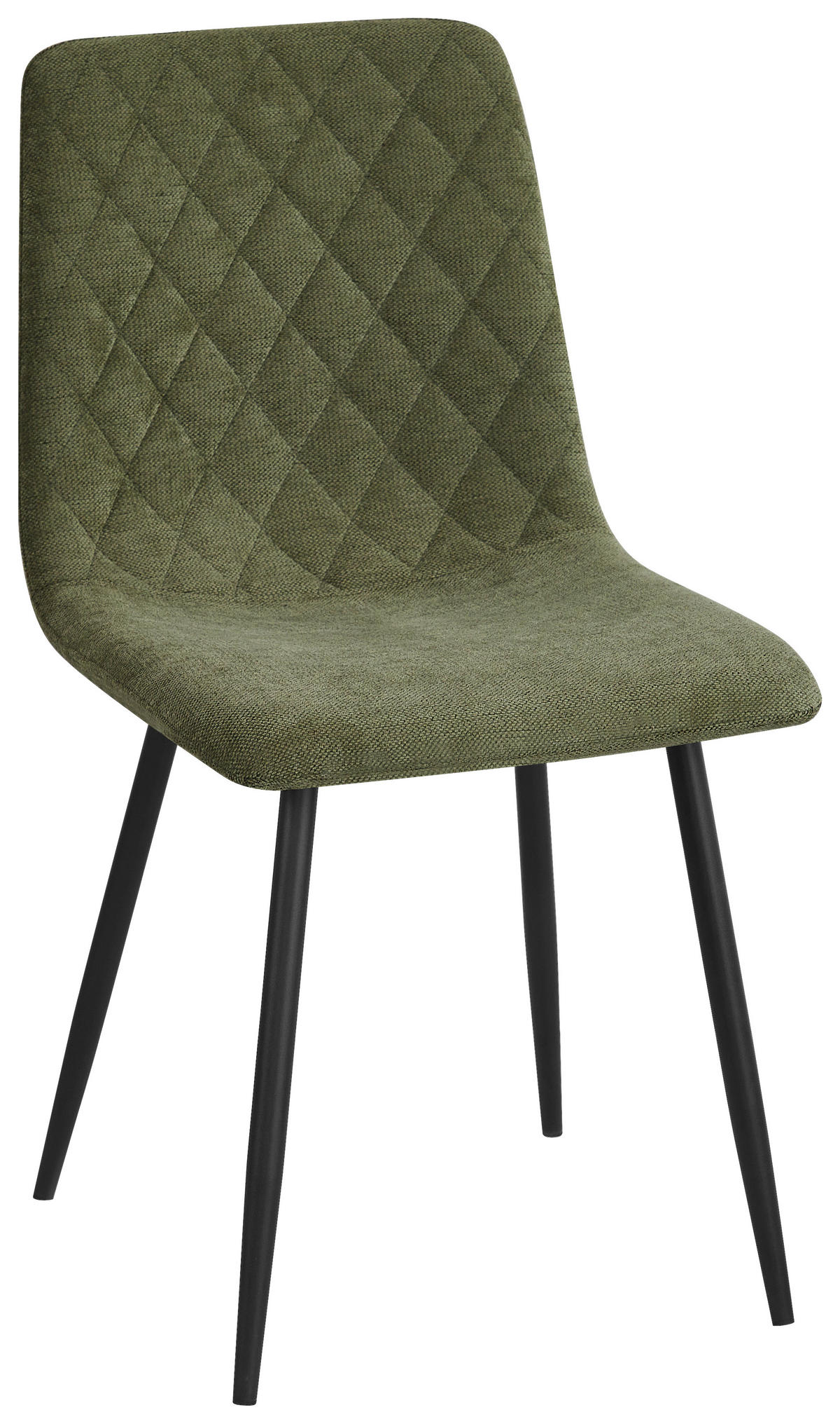 STUHL   Webstoff  - Schwarz/Olivgrün, Design, Textil/Metall (45/87/55cm) - Ti'me