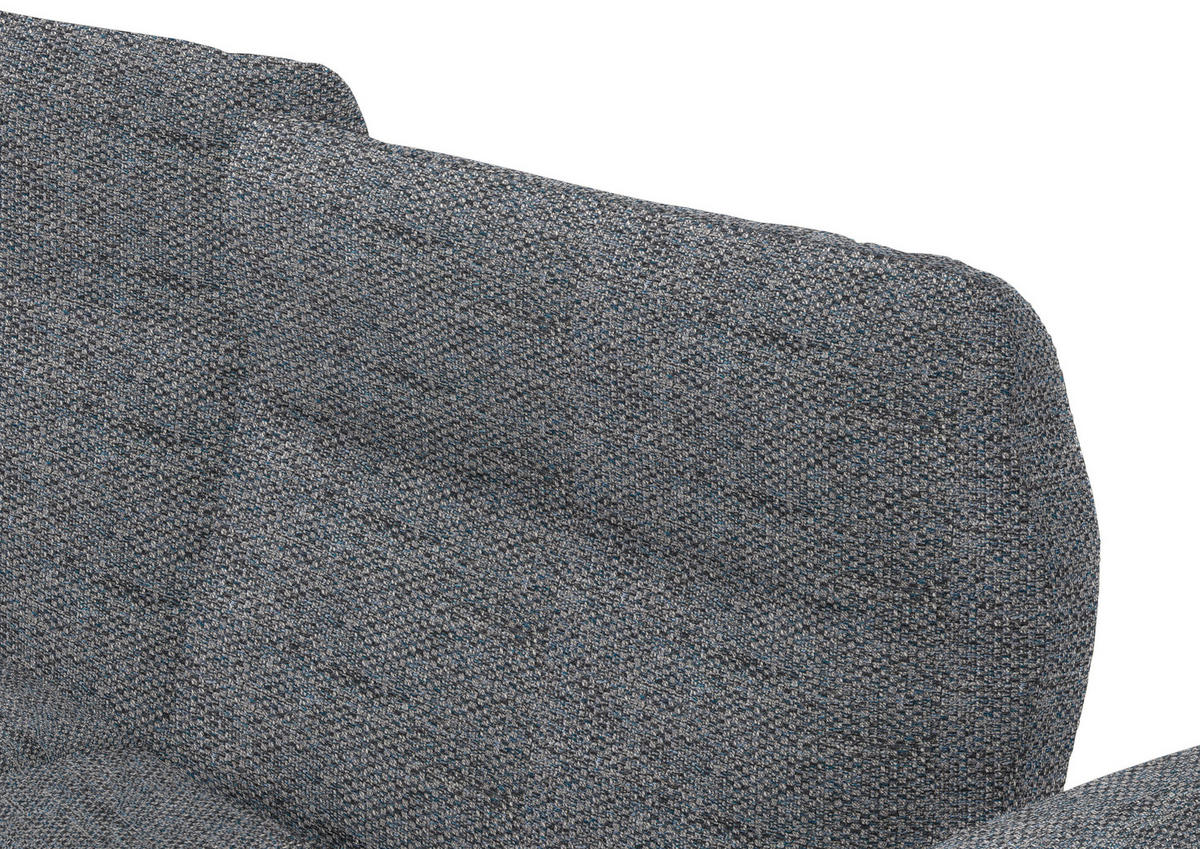ECKSOFA in Webstoff Grau  - Schwarz/Grau, Design, Textil/Metall (223/290cm) - Moderano