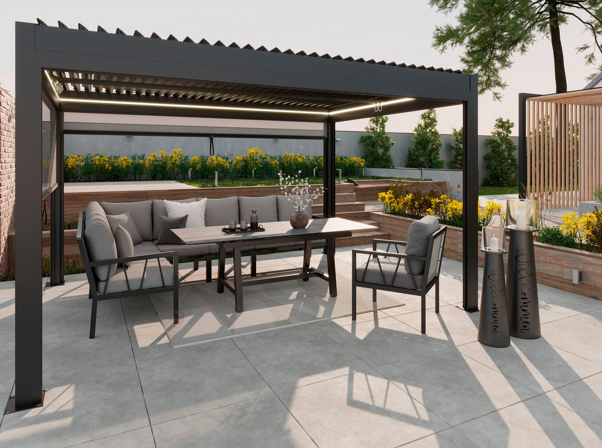 LOUNGETISCH 150-210/89/72 cm Metall, Kunststoff Anthrazit, Grau rechteckig  - Anthrazit/Grau, Design, Kunststoff/Metall (150-210/89/72cm) - Amatio