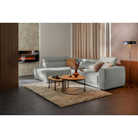 ECKSOFA in Chenille Alabasterfarben  205/284 cm  - Alabasterfarben/Schwarz, Design, Kunststoff/Textil (205/284cm) - Xora