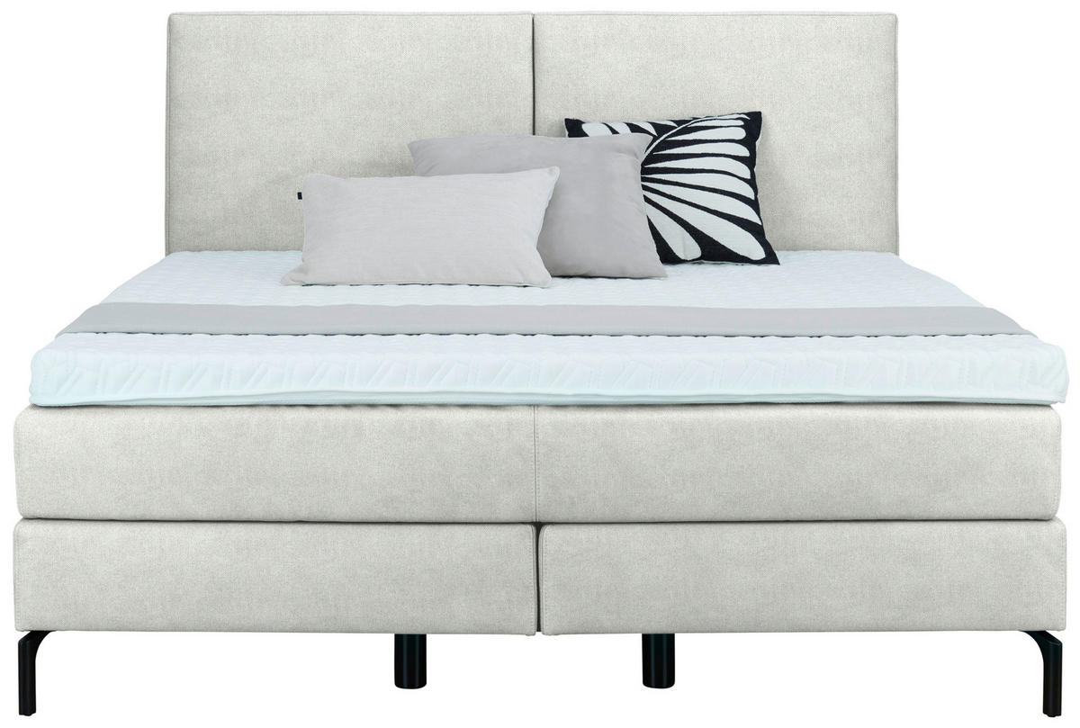 BOXSPRINGBETT 160/200 cm  in Naturfarben  - Schwarz/Naturfarben, Konventionell, Textil/Metall (160/200cm) - Dieter Knoll