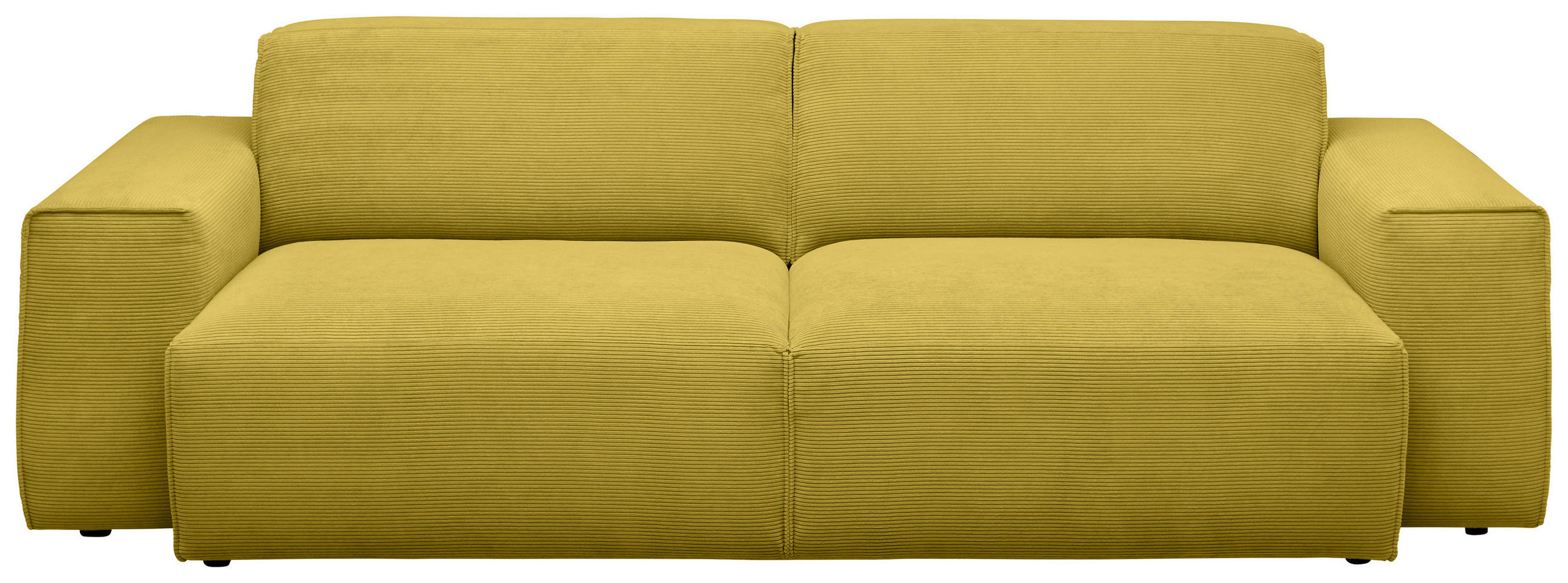 3-SITZER-SOFA Cord Gelb  - Gelb/Schwarz, Design, Kunststoff/Textil (236/71/101cm) - Pure Home Lifestyle