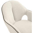 ARMLEHNSTUHL  Sitzfläche 360° drehbar, automatische Rückholfunktion Leinenoptik  - Creme/Schwarz, Design, Textil/Metall (62/85/64cm) - Novel