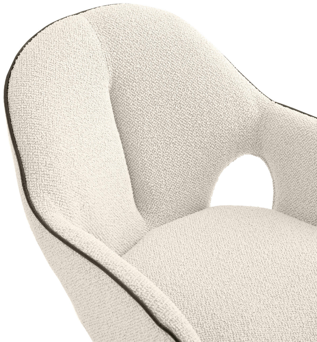 KAROSSZÉK krémszínű, fekete  - krémszínű/fekete, Design, textil/fém (62/85/64cm) - Novel